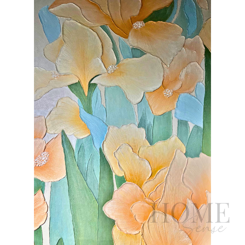 Morning Bloom – Textured Floral Acrylic Wall Art