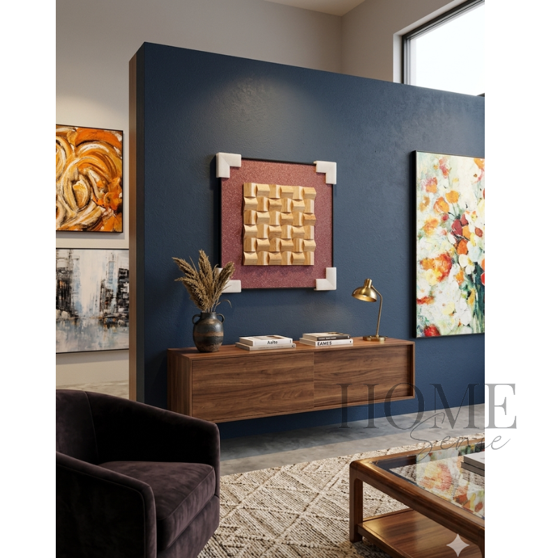 Geomatric Wood Block Wall Art