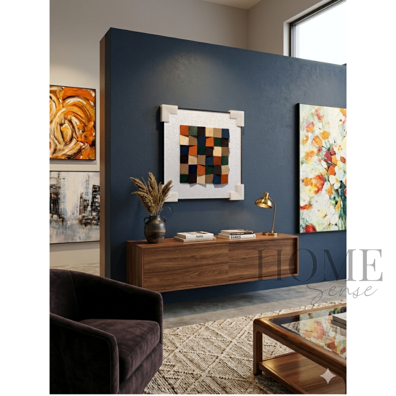Geomatric Wood Block Wall Art