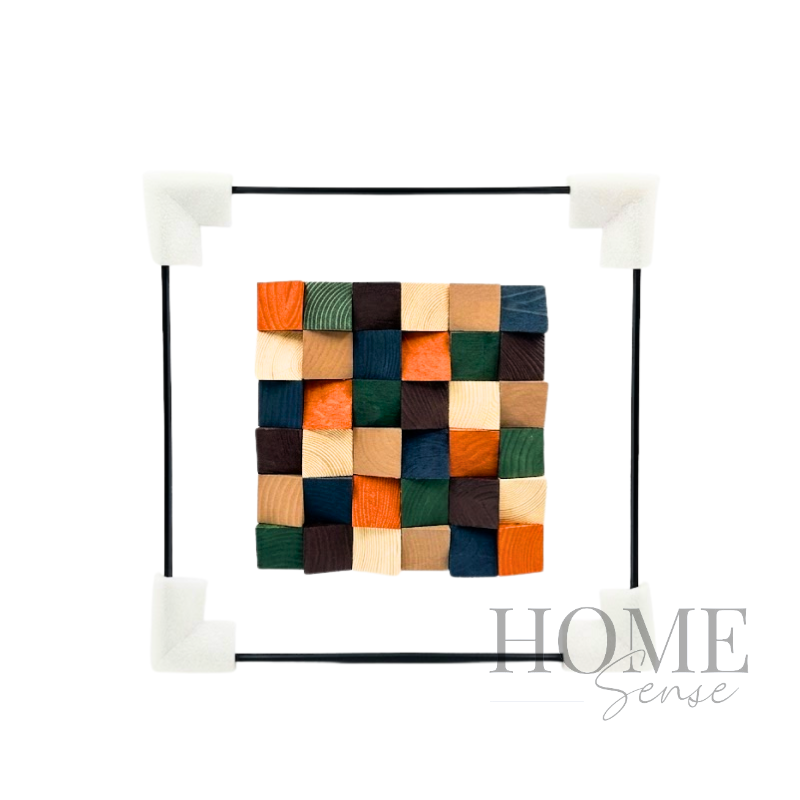 Geomatric Wood Block Wall Art