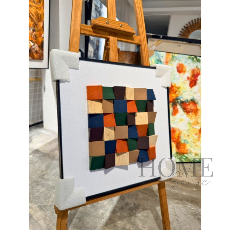 Geomatric Wood Block Wall Art