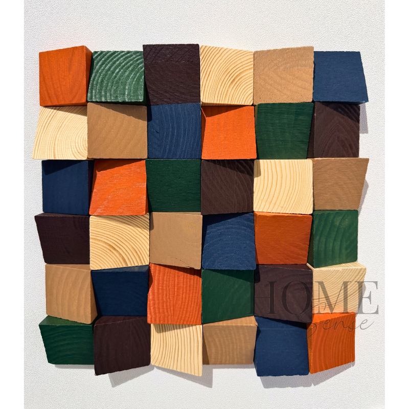 Geomatric Wood Block Wall Art