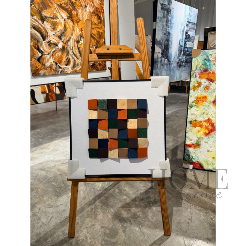 Geomatric Wood Block Wall Art