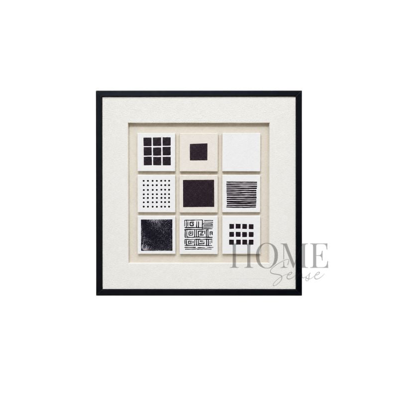 Ninefold Balance – 3D Geometric Panel Wall Art