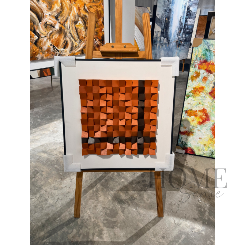 Geometric Wood Block Wall Art