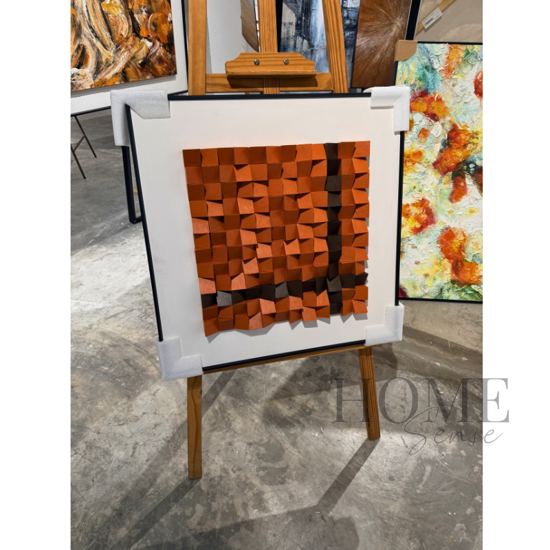 Geometric Wood Block Wall Art