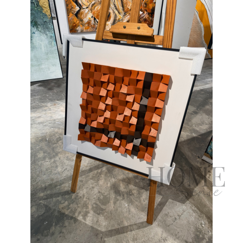Geometric Wood Block Wall Art