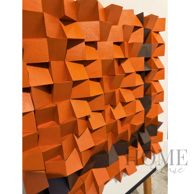 Geometric Wood Block Wall Art