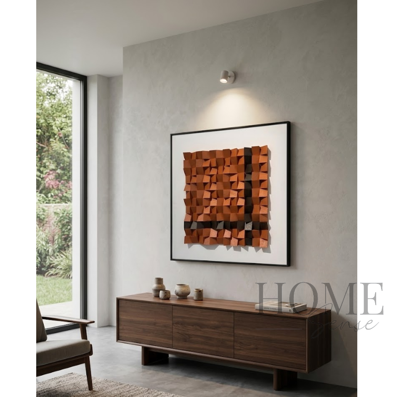 Geometric Wood Block Wall Art