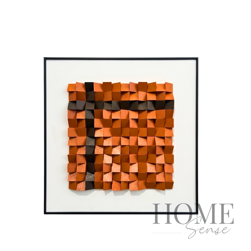 Geometric Wood Block Wall Art