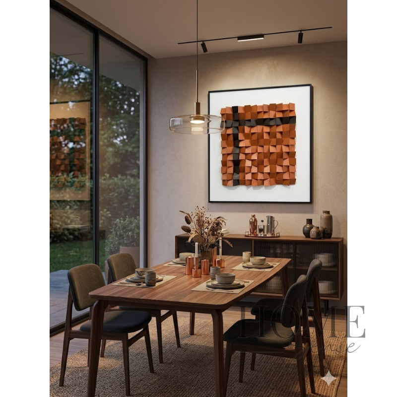Geometric Wood Block Wall Art