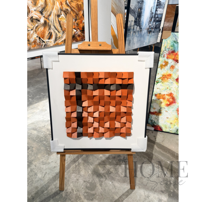 Geometric Wood Block Wall Art