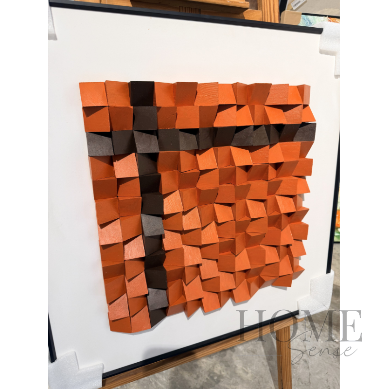 Geometric Wood Block Wall Art