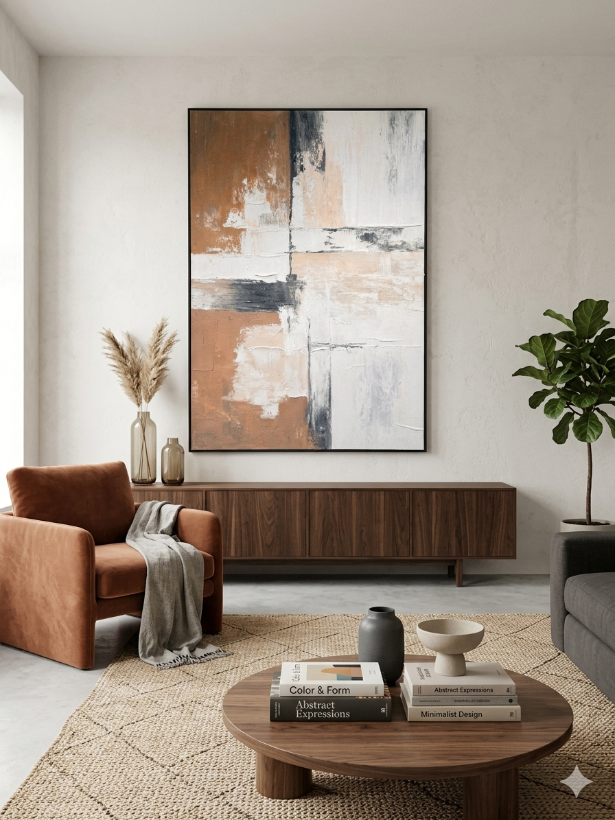 Terra Intersection , Abstract Textured Canvas Wall Art