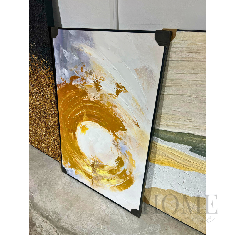 Golden Halo Canvas Wall Art | Gold Abstract Wall Painting