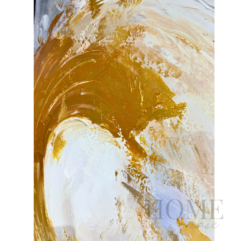 Golden Halo Canvas Wall Art | Gold Abstract Wall Painting