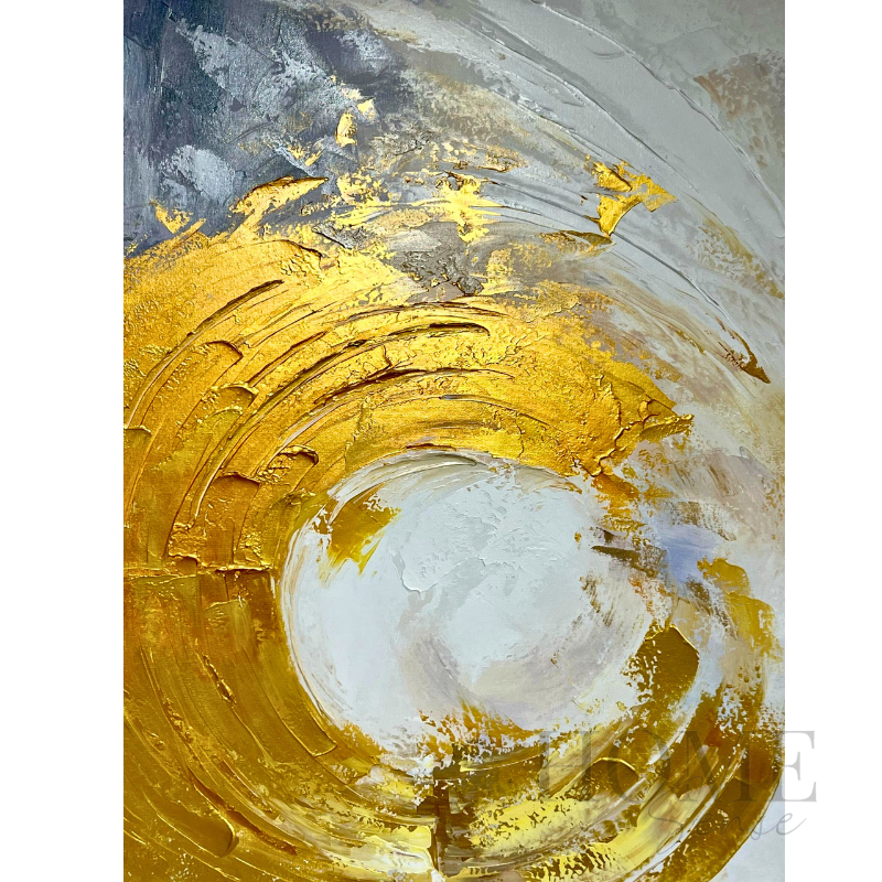 Golden Halo Canvas Wall Art | Gold Abstract Wall Painting