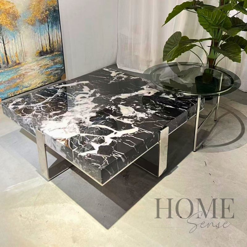 Eclipse Nero Marble Coffee Table Set