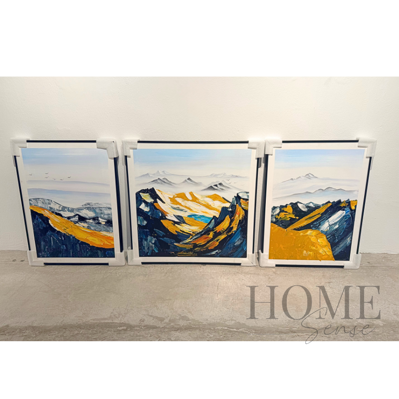 Golden Ridge Horizon - Modern 3-piece Canvas Art Set