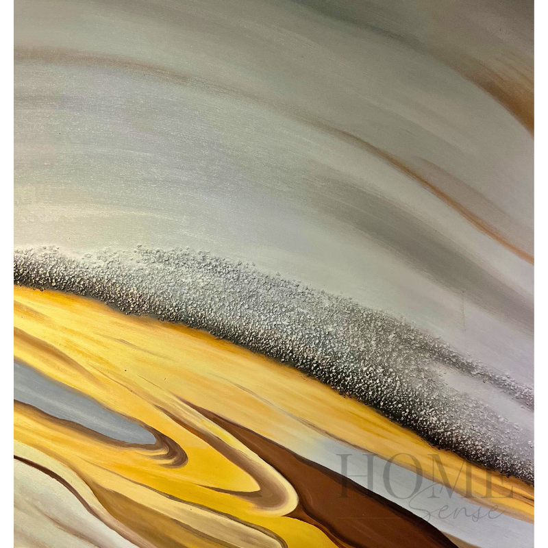 Amber Through Stone – Textured Abstract Acrylic Wall Art