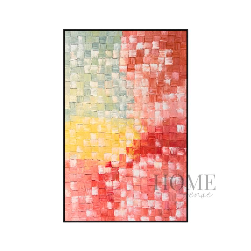 Colours in Rhythm – Textured Acrylic Geometric Canvas Wall Art
