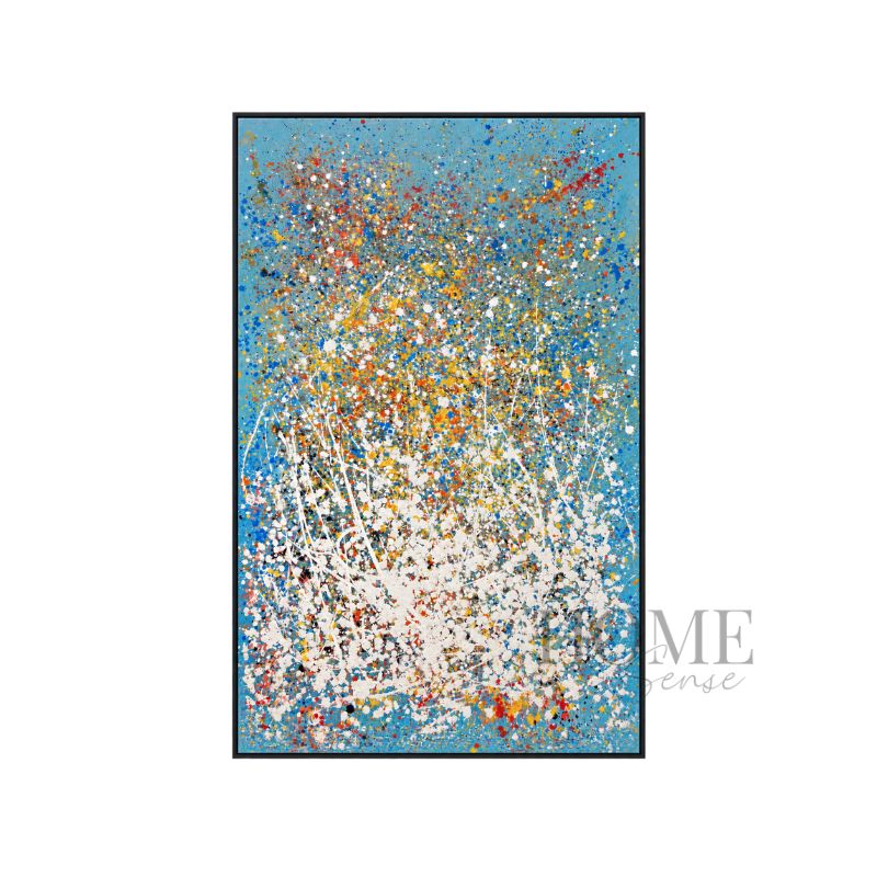 Confetti Sky – Textured Acrylic Abstract Canvas Wall Art