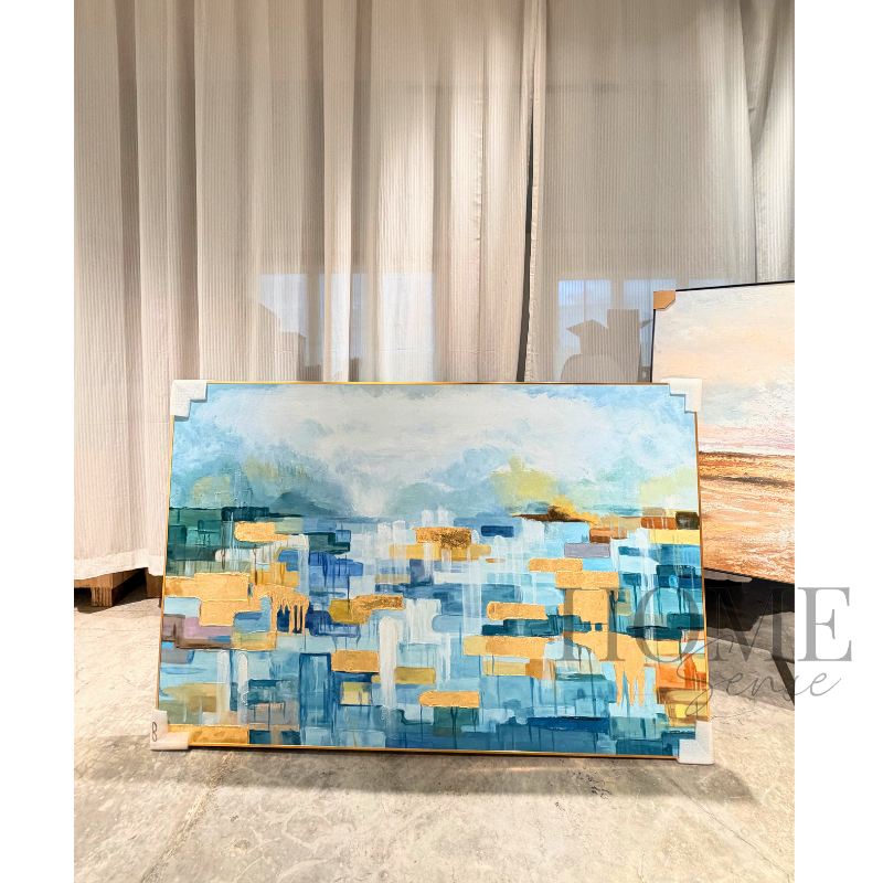 Blue Horizon Gold - Canvas, Wall Art