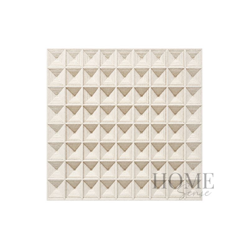 Ivory Grid – Modern Geometric Thread Wall Art