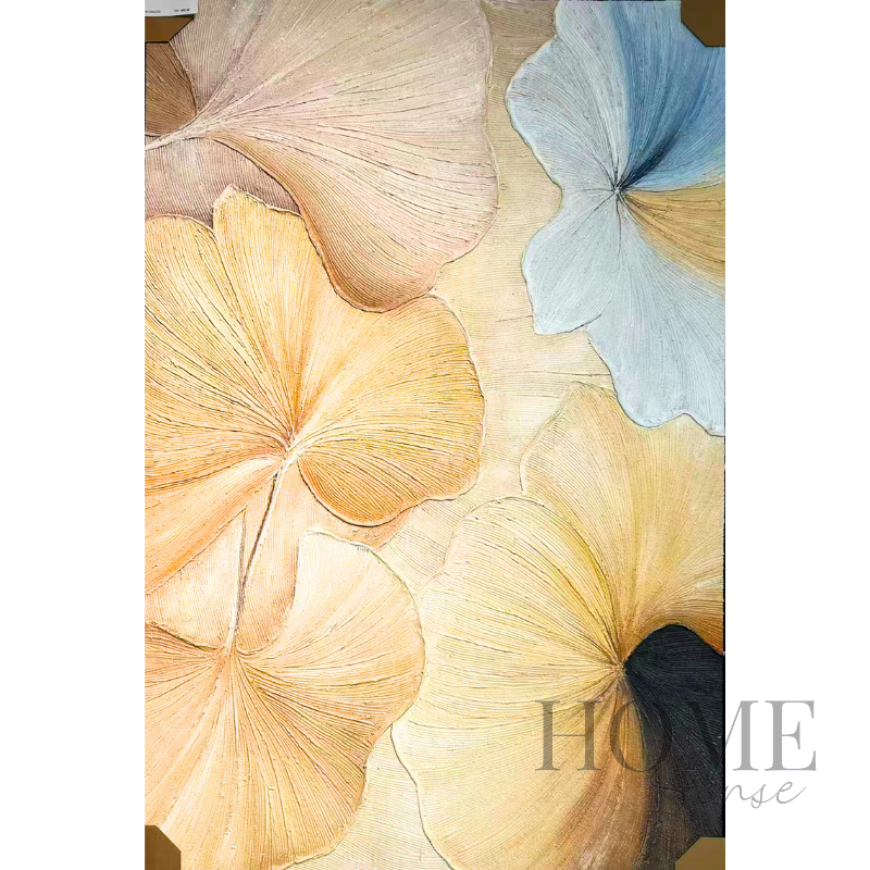 Golden Petal Grace – 3D Textured Floral Canvas Wall Art