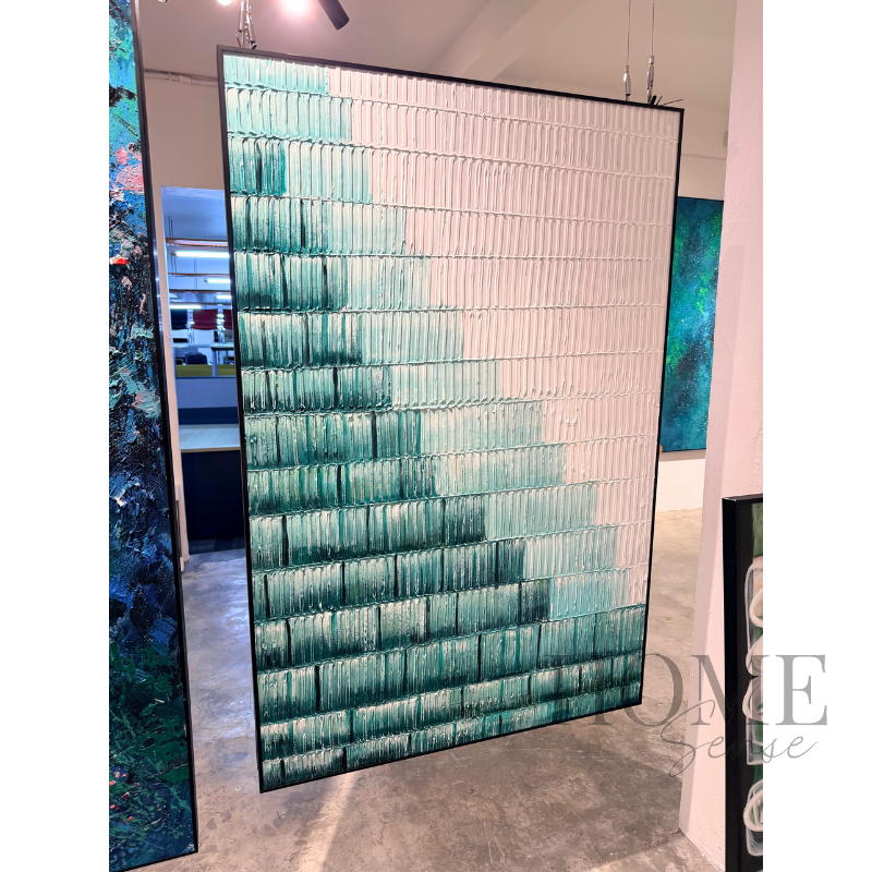 Modern Teal Gradient Line - Canvas, Wall Art