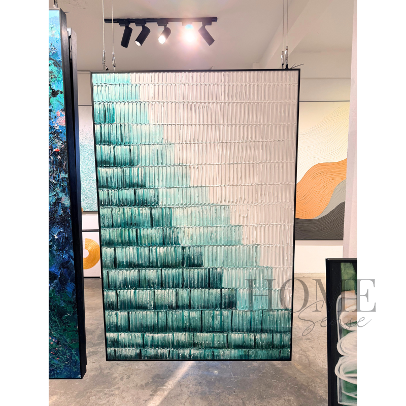 Modern Teal Gradient Line - Canvas, Wall Art