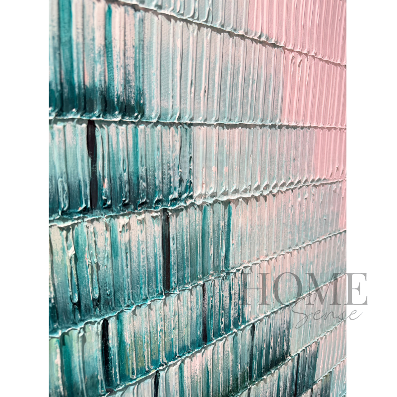 Modern Teal Gradient Line - Canvas, Wall Art