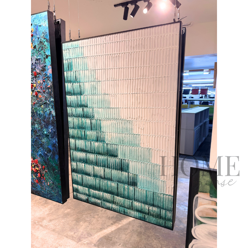 Modern Teal Gradient Line - Canvas, Wall Art