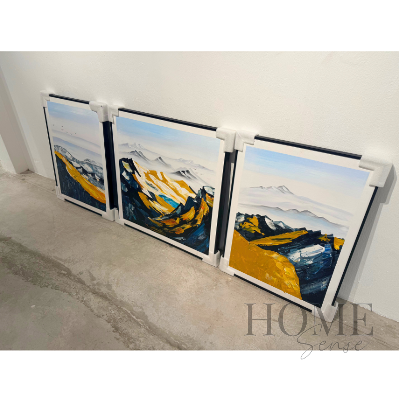 Golden Ridge Horizon - Modern 3-piece Canvas Art Set