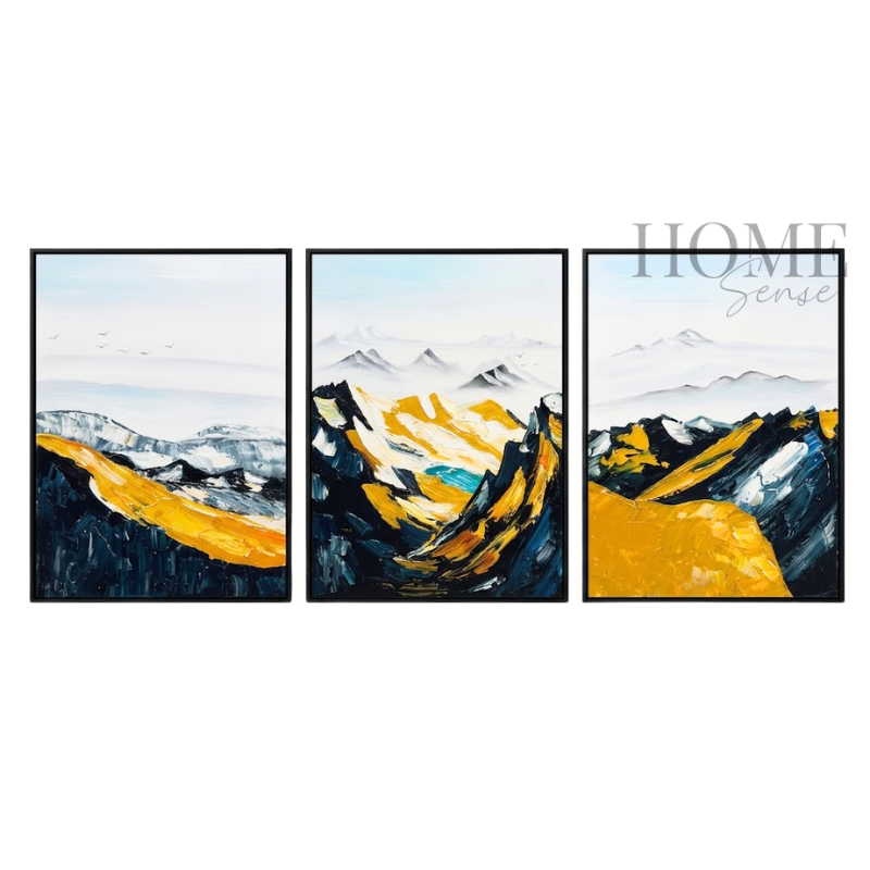 Golden Ridge Horizon - Modern 3-piece Canvas Art Set