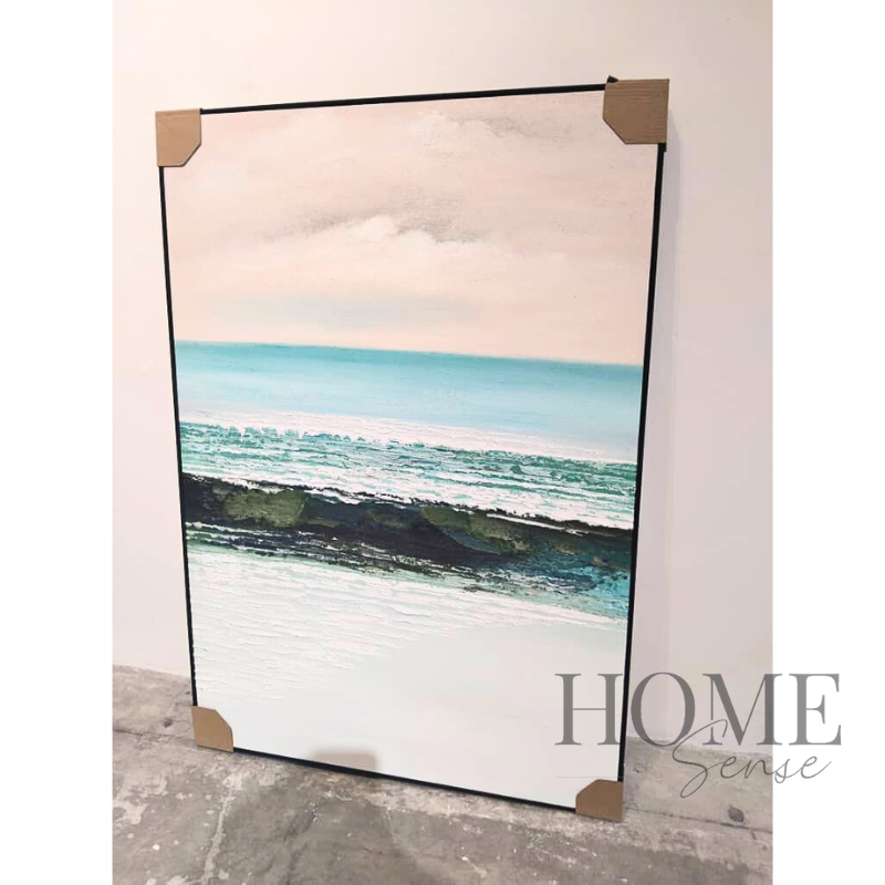 Where the Sea Rests – Textured Acrylic Coastal Canvas Wall Art