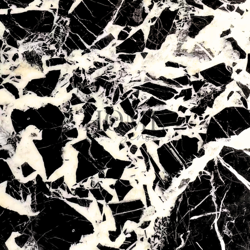 Luna Noir Round Marble Table Set