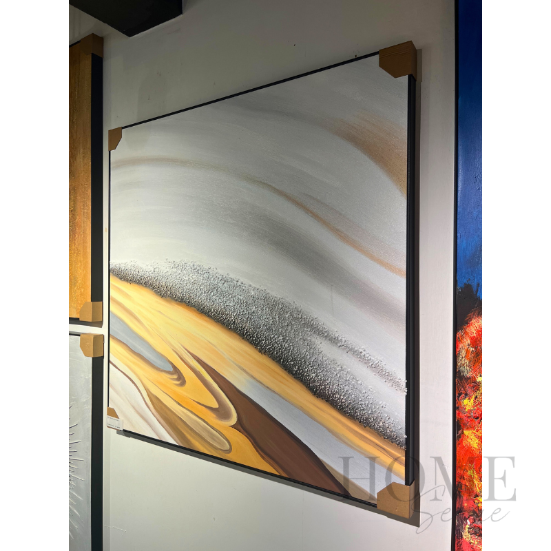 Amber Through Stone – Textured Abstract Acrylic Wall Art