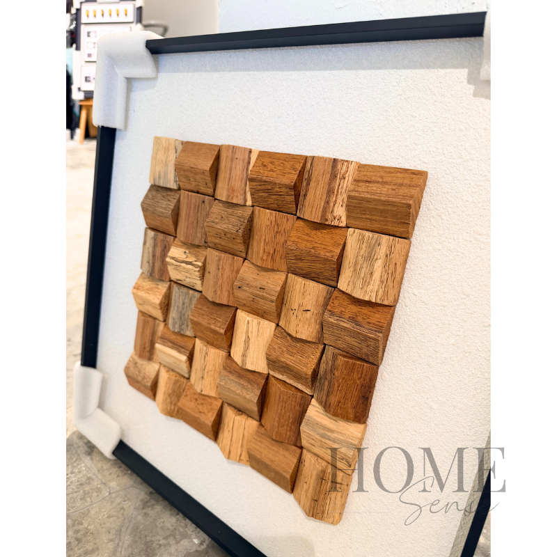 Geometric Wood Block Wall Art