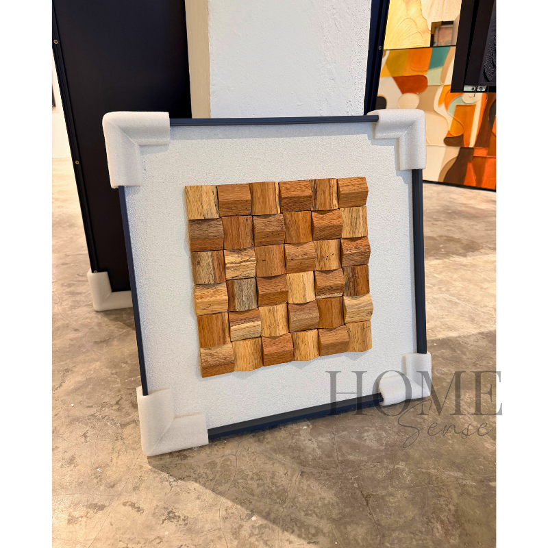 Geometric Wood Block Wall Art