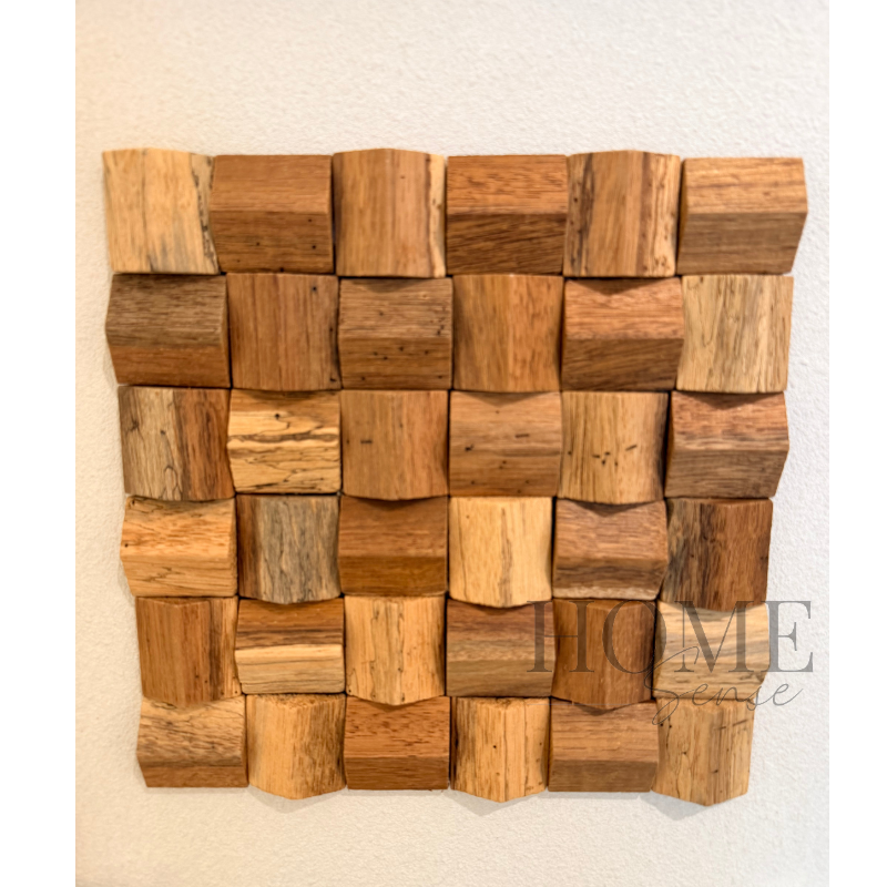 Geometric Wood Block Wall Art