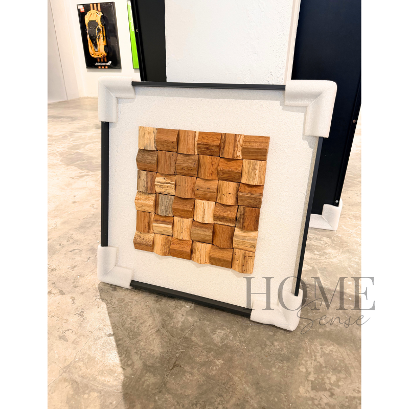 Geometric Wood Block Wall Art