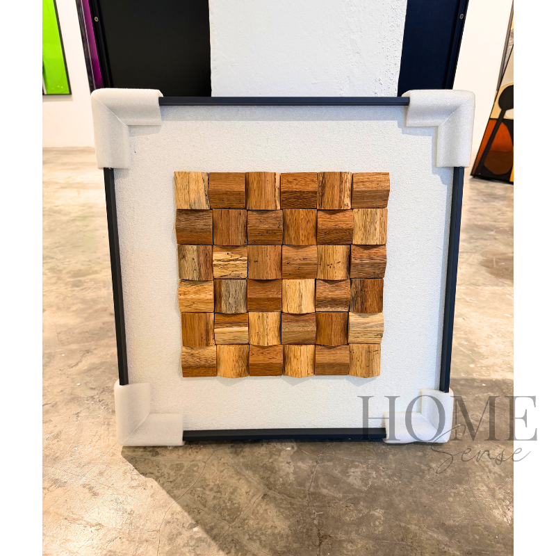 Geometric Wood Block Wall Art