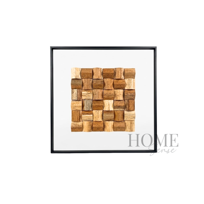 Geometric Wood Block Wall Art