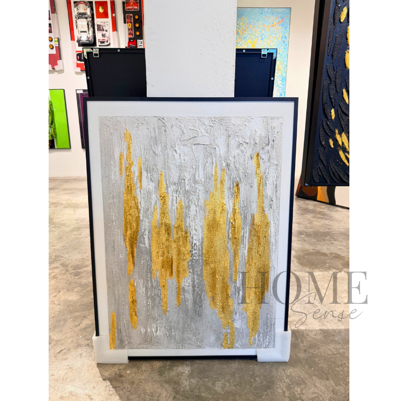 Golden Line Elegance - Canvas, Wall Art