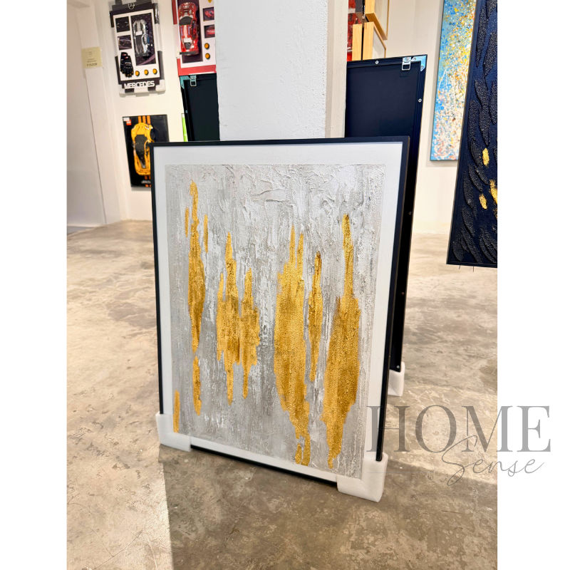 Golden Line Elegance - Canvas, Wall Art