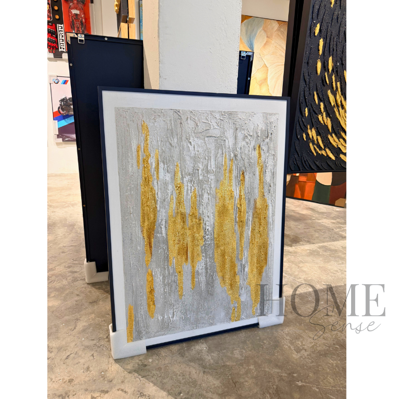 Golden Line Elegance - Canvas, Wall Art