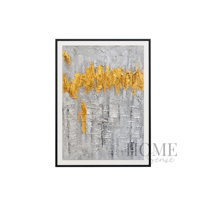 Golden Wave Elegance – Textured Acrylic Abstract Canvas Wall Art