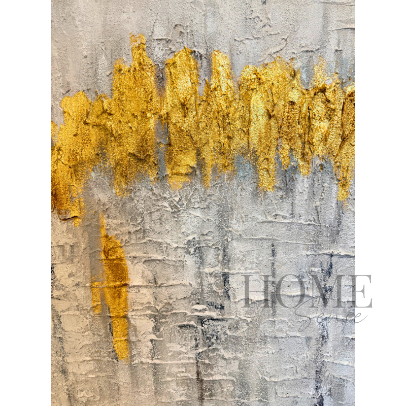 Golden Wave Elegance - Canvas, Wall Art