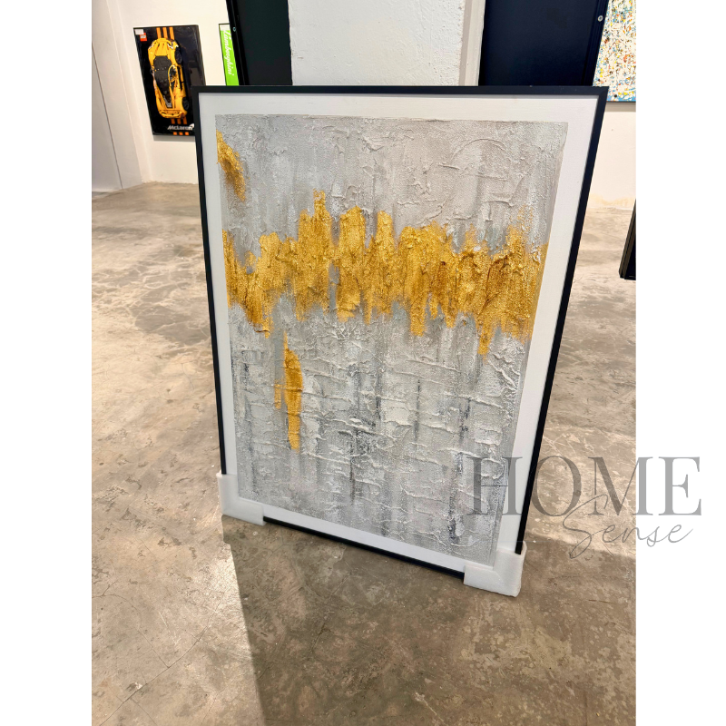 Golden Wave Elegance - Canvas, Wall Art